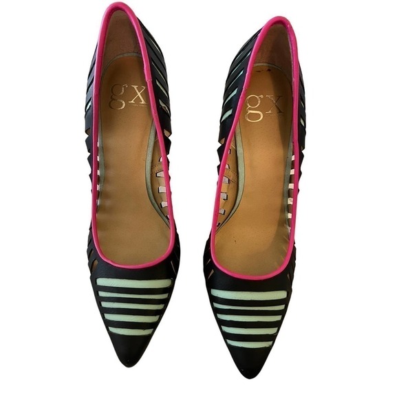 GX by Gwen Stefani Black/Pink/Aqua 4" Heels Adorable NWOT  7.5 - Picture 1 of 9